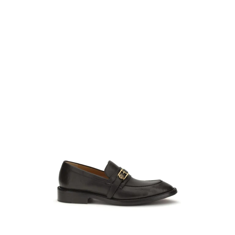 Leather Loafers With Medusa Accessory