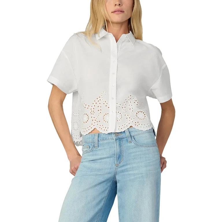 Joe's Jeans The Eyelet Short Sleeve Blouse