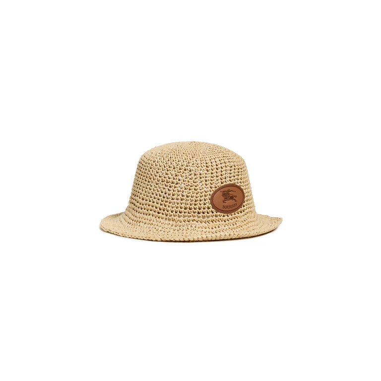 Burberry Crochet Patch Bucket Hat Natural S