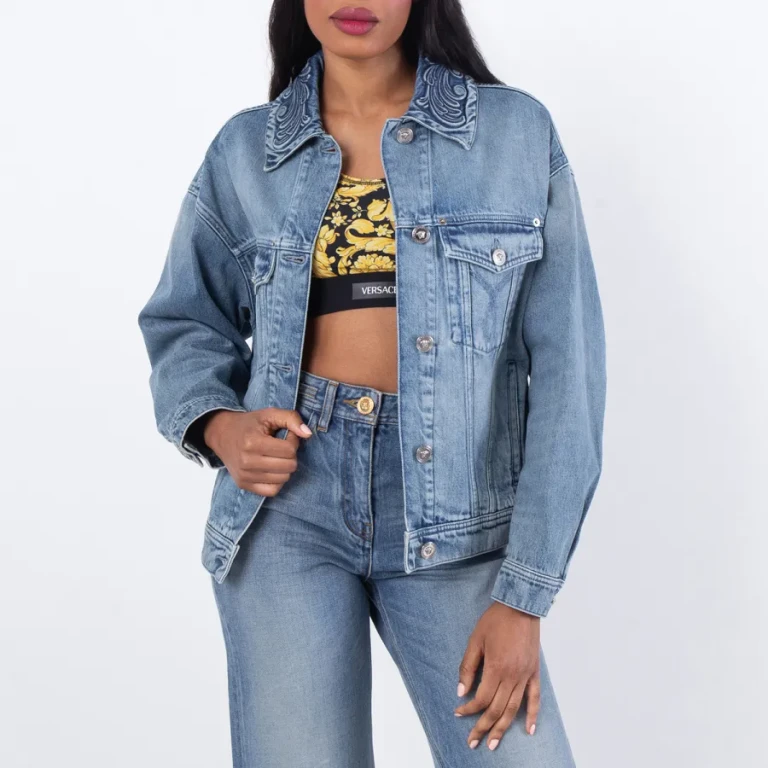 Versace Barocco Denim Trucker Jacket