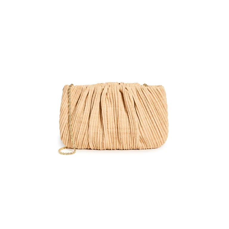 Loeffler Randall Brit Flat Pleated Pouch Pearl One Size