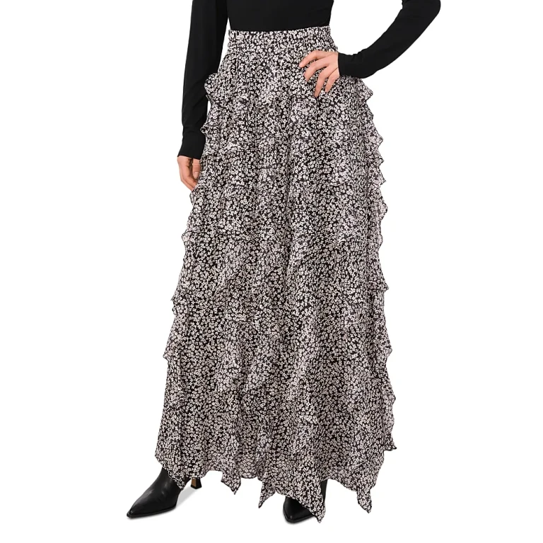 1.state Corkscrew Ruffled Maxi Skirt