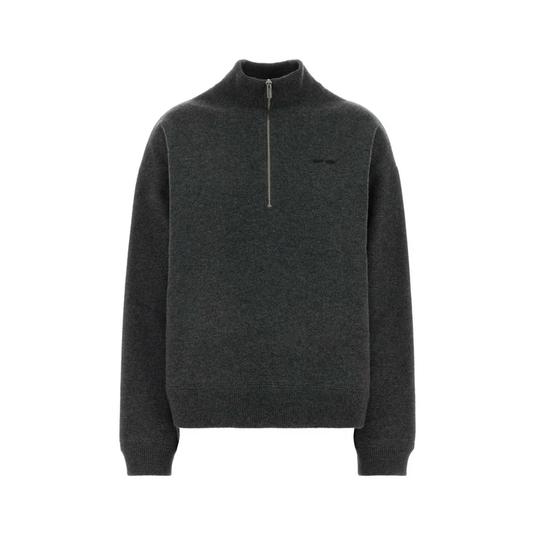 Miu Miu Dark Grey Cashmere Sweater Ardesia Exterior: Maglieria - Women