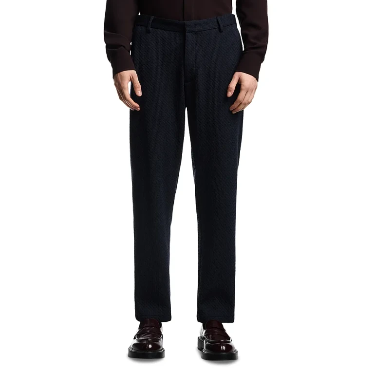 Emporio Armani Regular Fit Double Jersey Jacquard Trousers