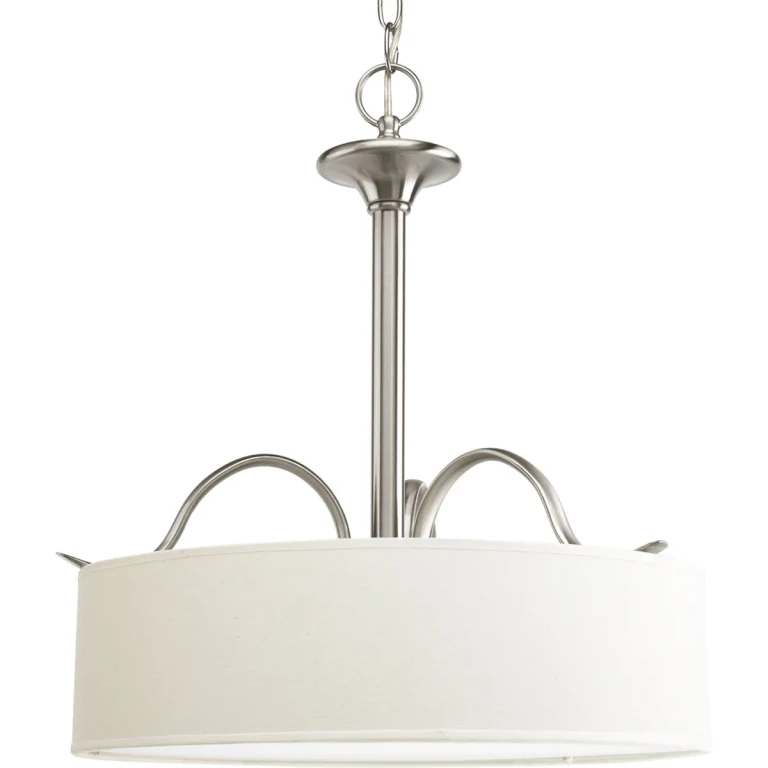 Brushed Nickel Three Light Pendant from the Inspire Collection