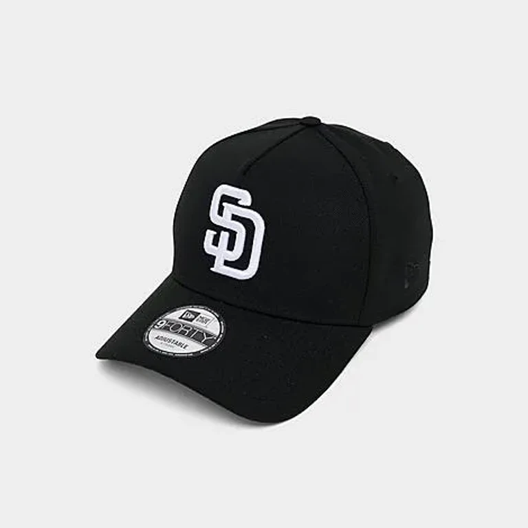 New Era San Diego Padres MLB 9FORTY A-Frame Snapback Hat in Black/White