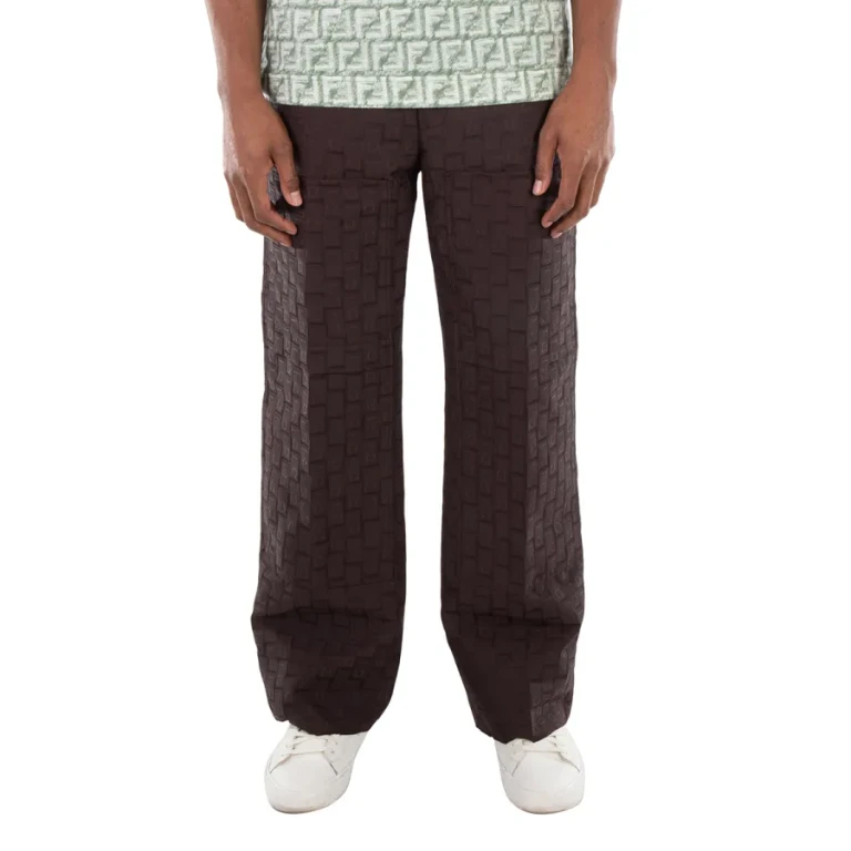 Ferragamo Straight Leg Monogram Pattern Trousers