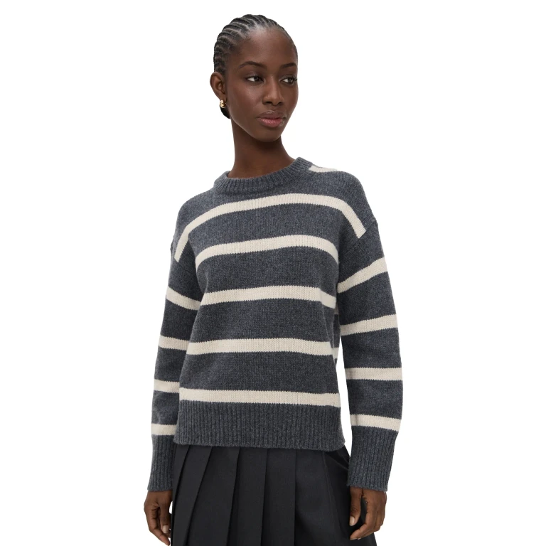 Alex Mill Striped Nottinghill Sweater Storm Grey/Wishbone XS