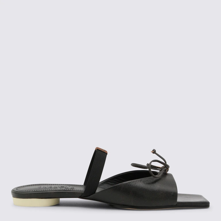 MM6 Maison Margiela Sandals Blackdoebrown Pelle - Women