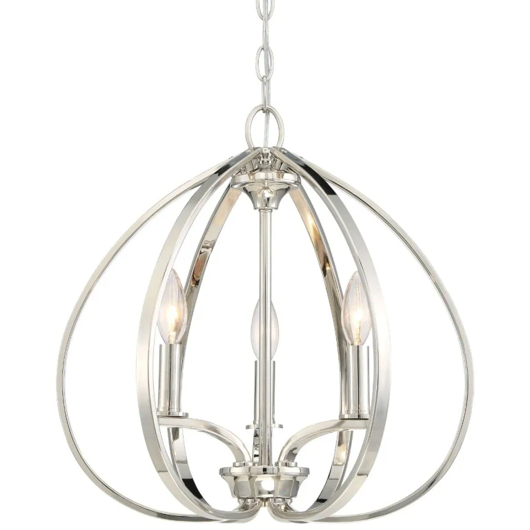 Tilbury 3-Light Pendant Light in Polished Nickel