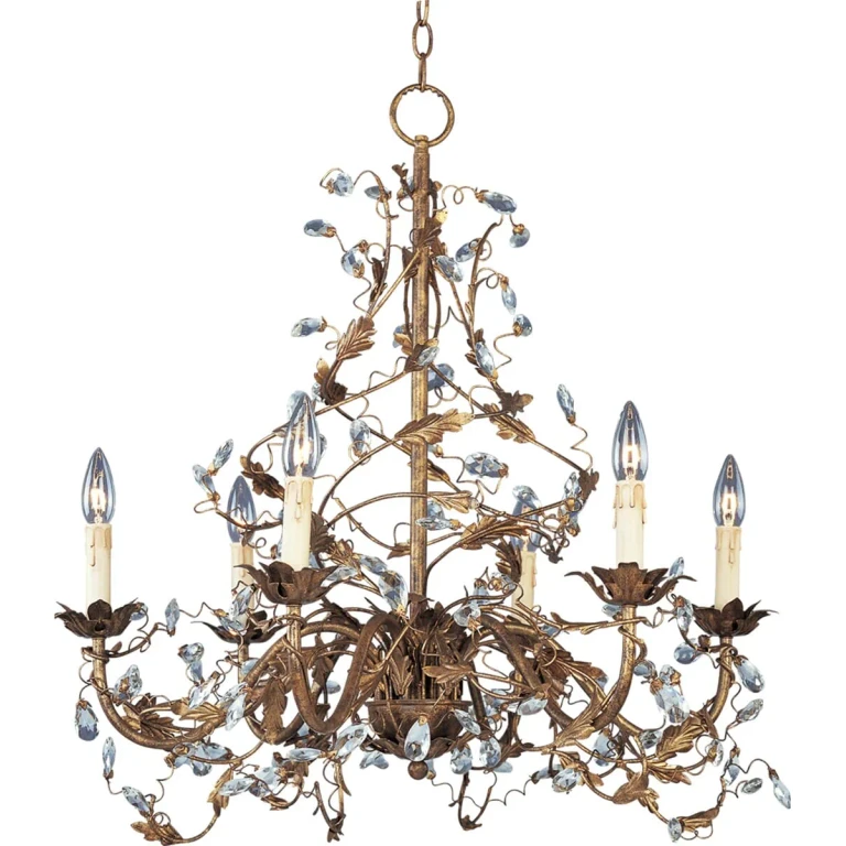 Etruscan Gold Six Light Chandelier from the Elegante Collection