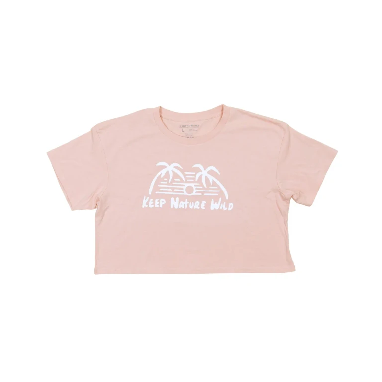 Sundown Palms Women's Crop Tee | Blush