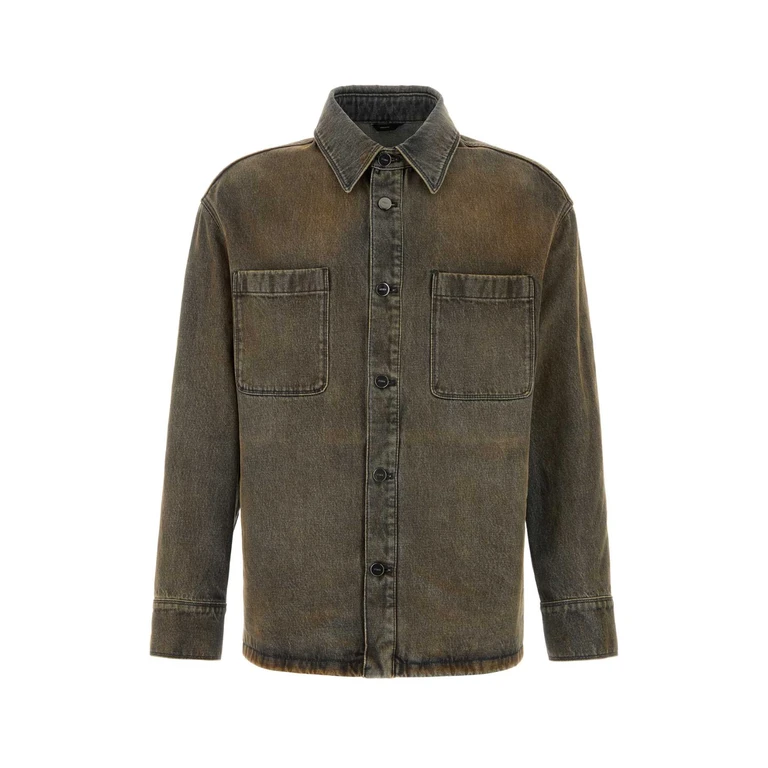 Fendi Denim Jacket Argilla Exterior: Cotton Giubbini - Men