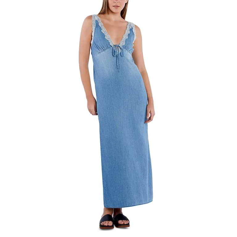 Denim Midi Slip Dress