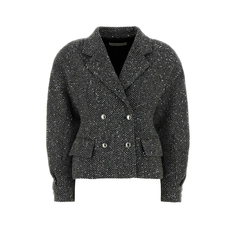 Alessandra Rich Multicolor Tweed Blazer Greymelange Giacche E Gilet - Women