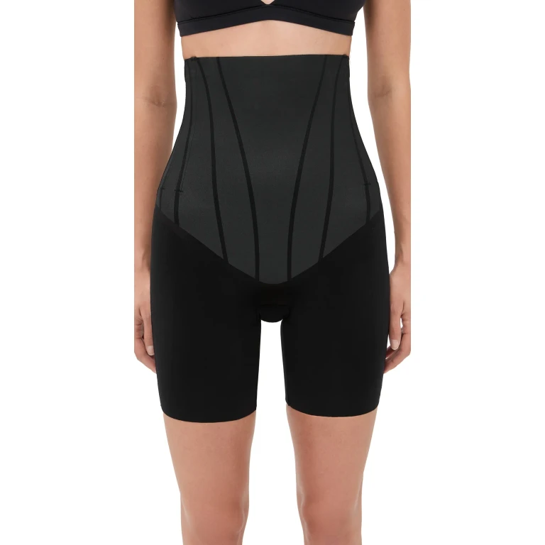 SPANX High-Waisted Mid-Thigh Shorts Very Black XL