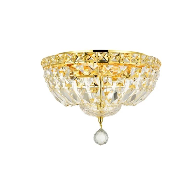 Gold Four Light Flush Mount from the Tranquil Collection