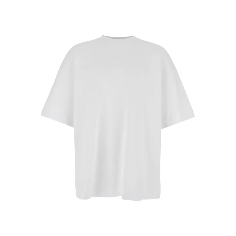 Juun. J White T-shirt With Tone-on-tone Logo Embroidered On The Front In Cotton Man