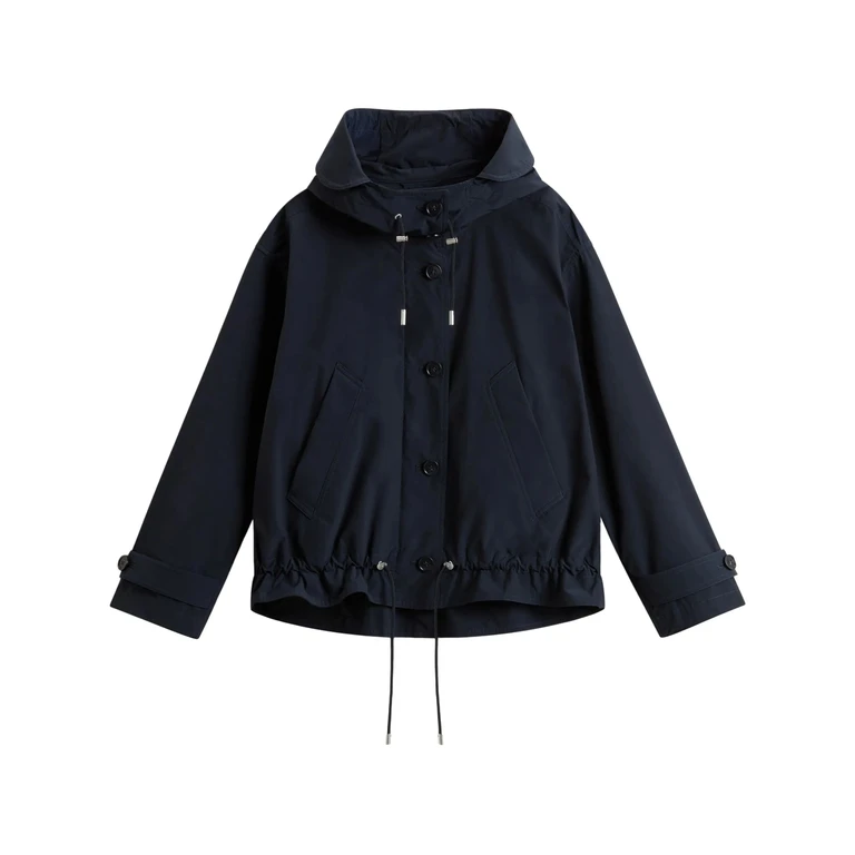 Woolrich Summer Short Parka Blue Giacca - Women