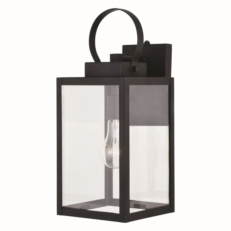 Textured Black One Light Outdoor Wall Mount from the Medinah Collection