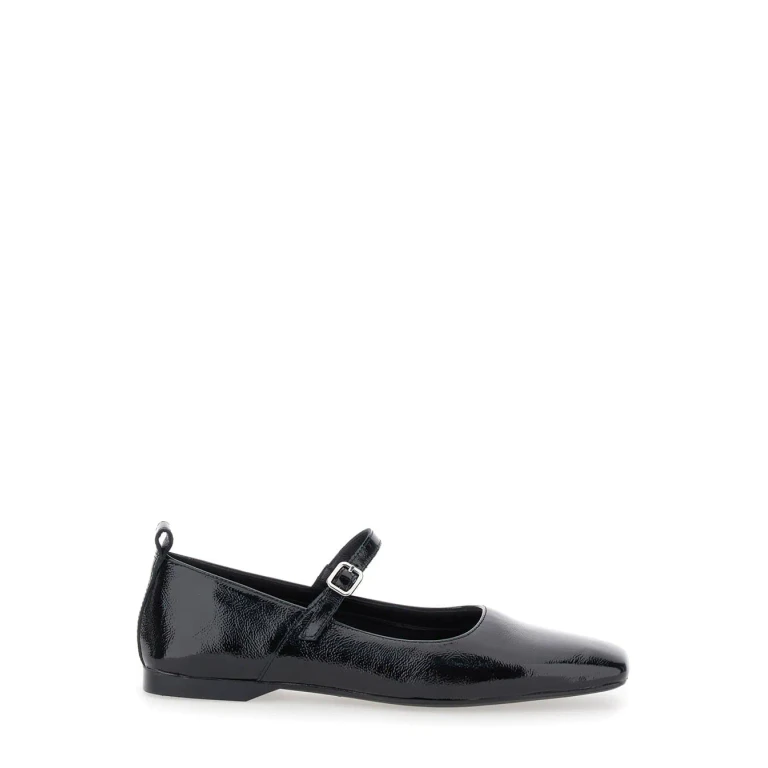 Vagabond delia Black Ballerinas With Adjustable Strap In Shiny Leather Woman