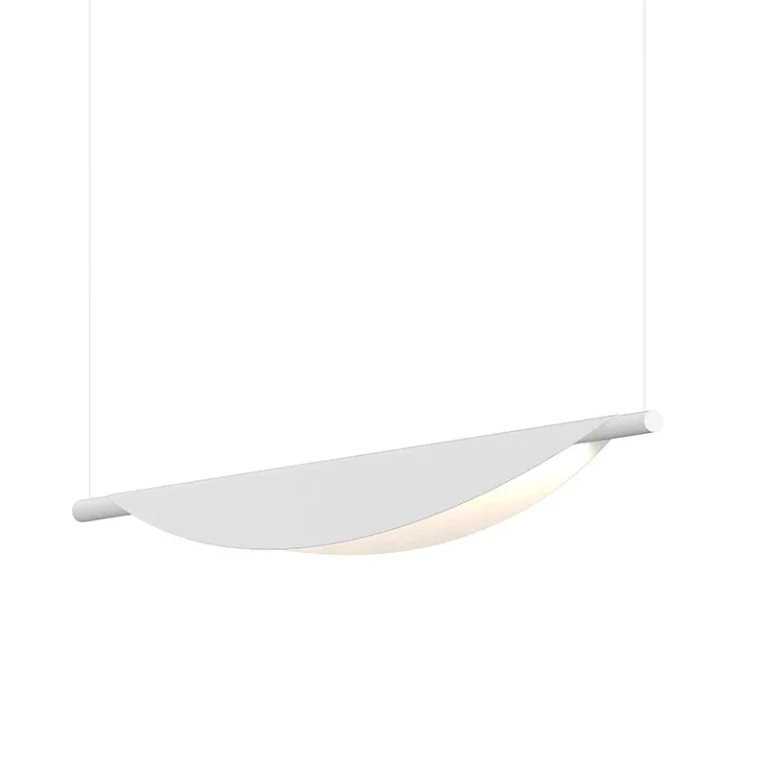 Satin White LED Pendant from the Tela Collection