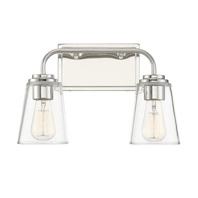 Trade Winds Lighting 2-Light Bathroom Vanity Light In Polished Nickel - TW100048-PN