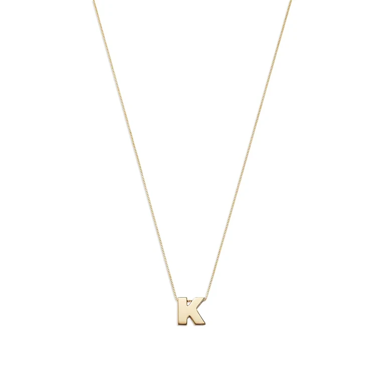 Initial Pendant Necklace in 14K Yellow Gold, 16