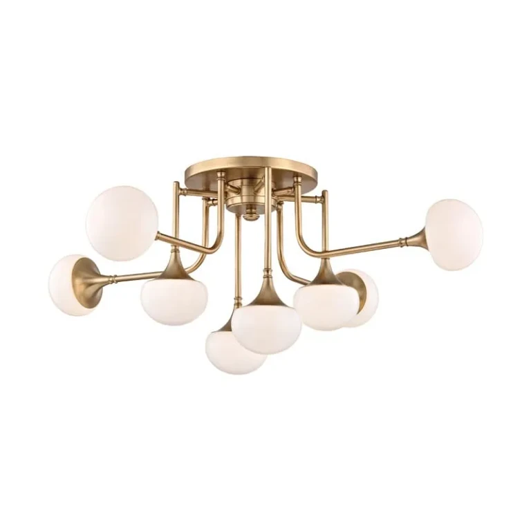 Fleming 8-Light Ceiling Light in Aged Brass