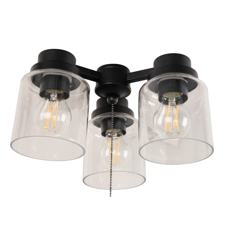 Flat Black LED Ceiling Fan Light Kit from the Light Kit-Armed Collection