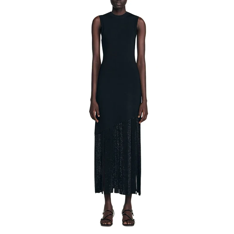 Sandro Fringed Maxi Dress