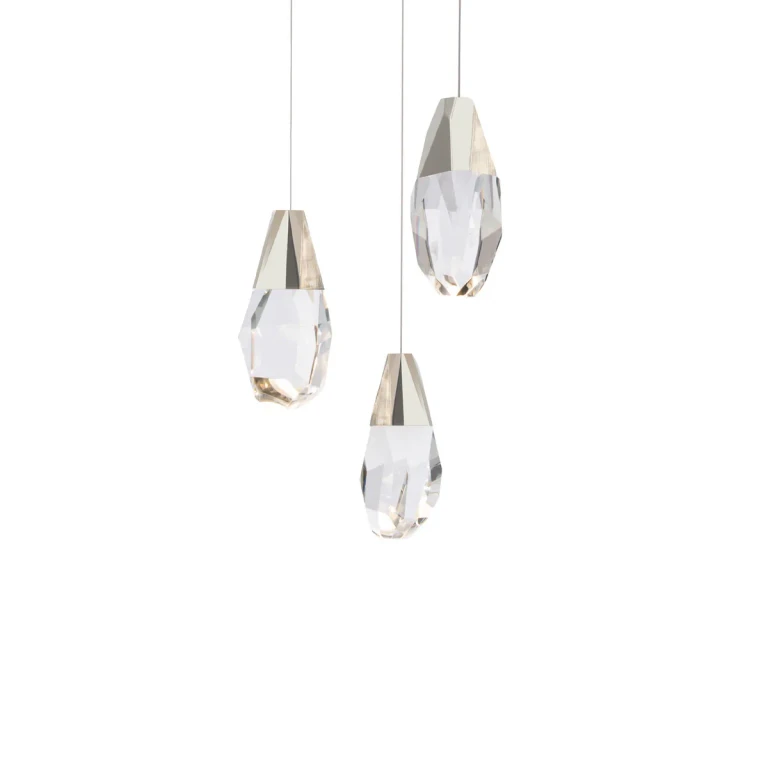 Martini 3-Light LED Pendant in Polished Nickel