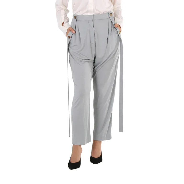 Burberry Ladies Heather Melange Jersey Tailored Trousers