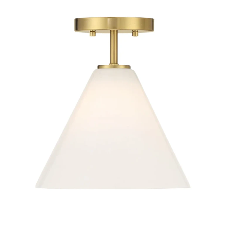 Blair 1-Light Mini-Pendant or Semi-Flush in Warm Brass