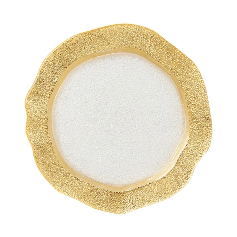 Vietri Rufolo Glass Gold Organic Salad Plate