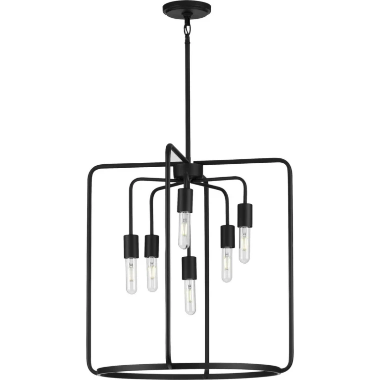 Black Six Light Pendant from the Bonn Collection