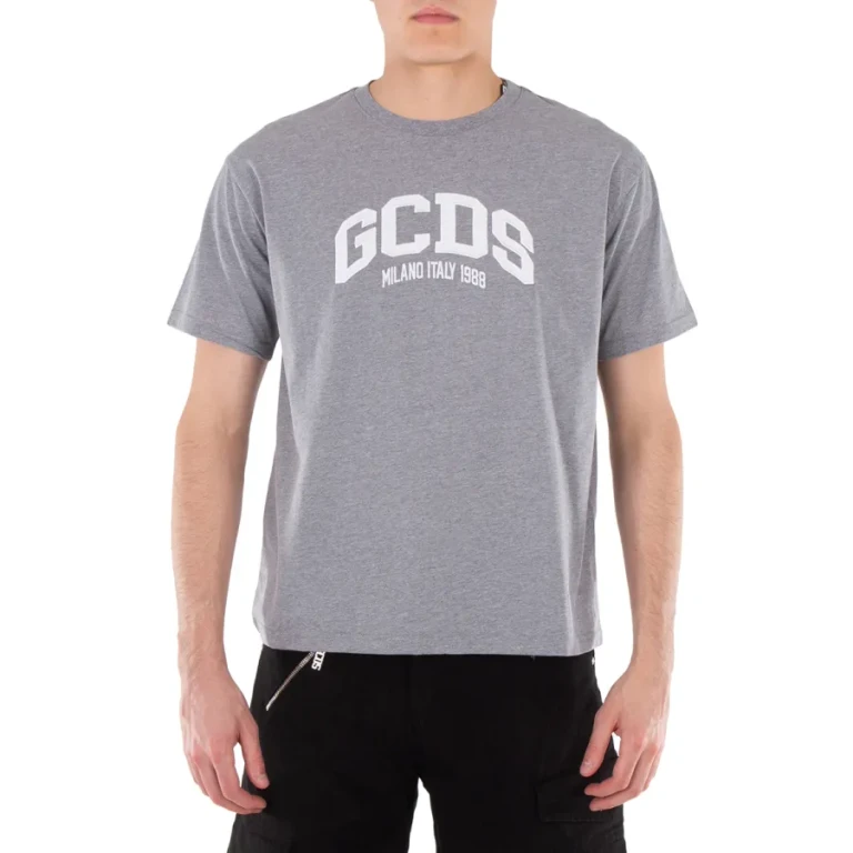 GCDS Grey Logo Lounge Cotton T-Shirt