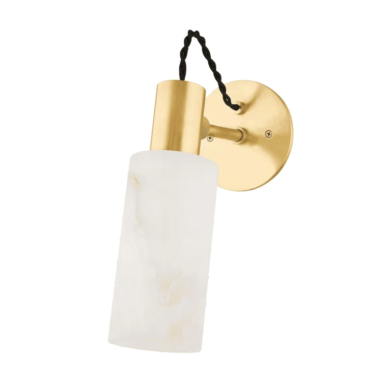 Aged Brass One Light Wall Sconce from the Malba Collection