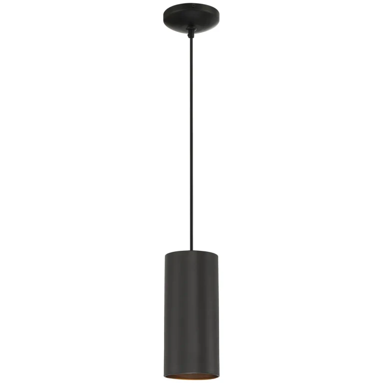 Matte Black One Light Pendant from the Pilson Collection