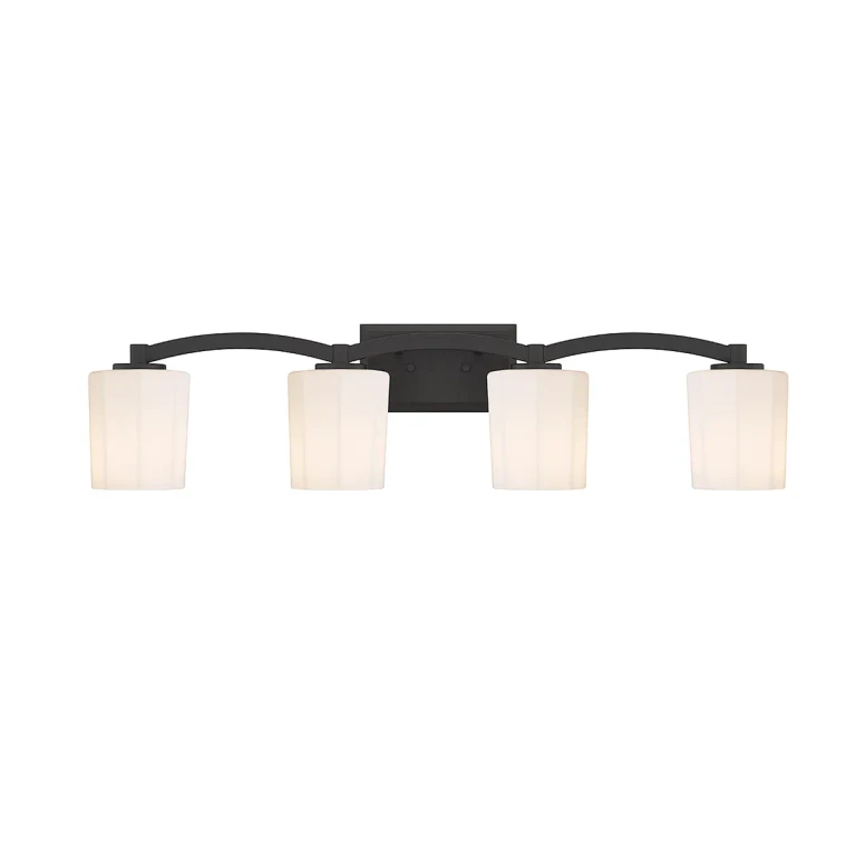 Matte Black Four Light Bathroom Vanity from the Whitney Collection