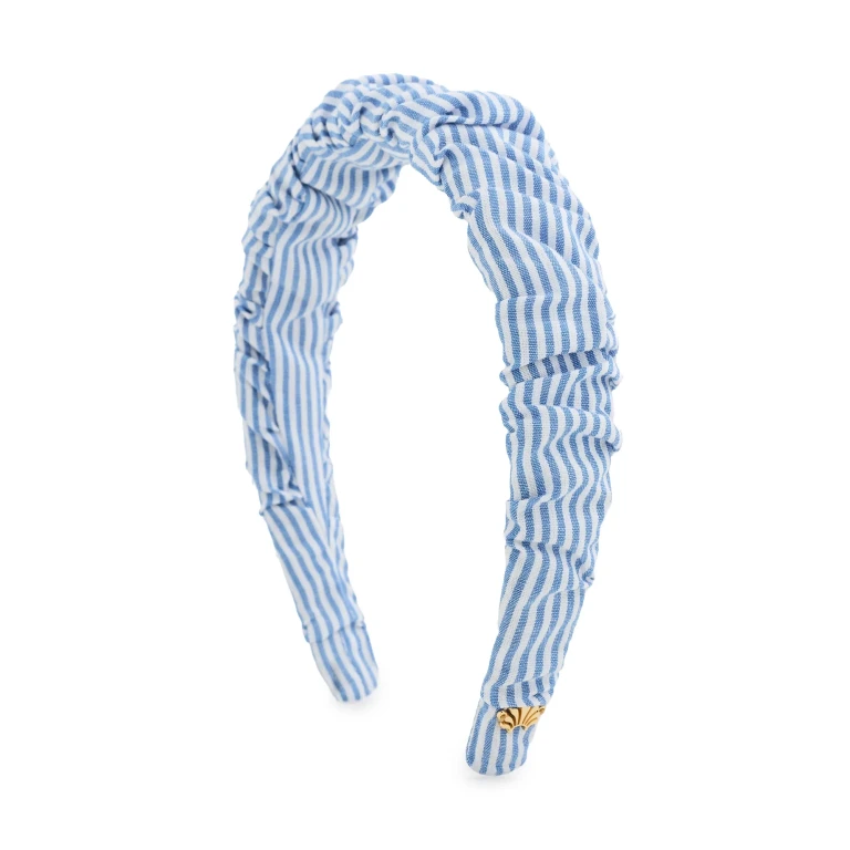 Lele Sadoughi Kelly Cotton Seersucker Headband Oceanspray One Size