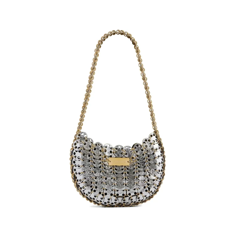 Rabanne Moon Flip Bicolor Leather-pastilles Shoulder Bag