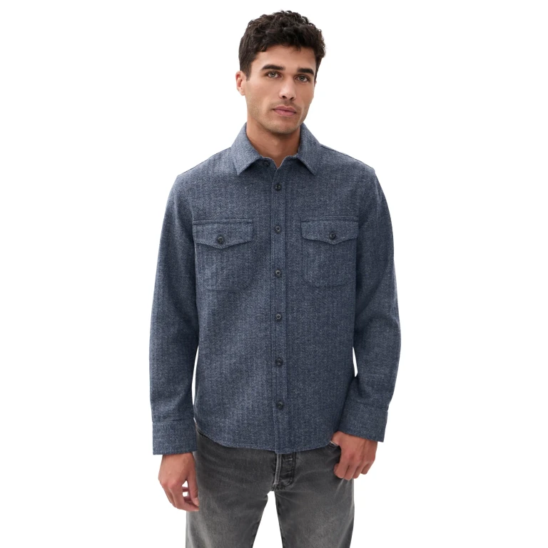 Taylor Stitch The CPO Shirt Jacket Indigo Ash Herringbone 42