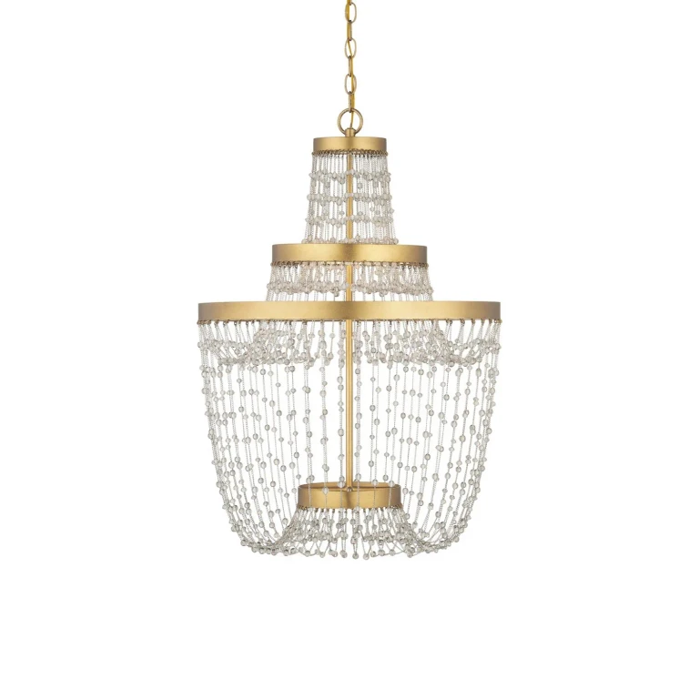 Clear Contemporary Gold LED Chandelier from the Mademoiselle Collection