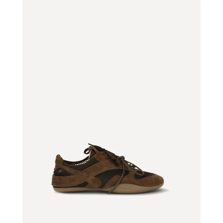 MIU MIU Mesh and suede Sneakers Female 37