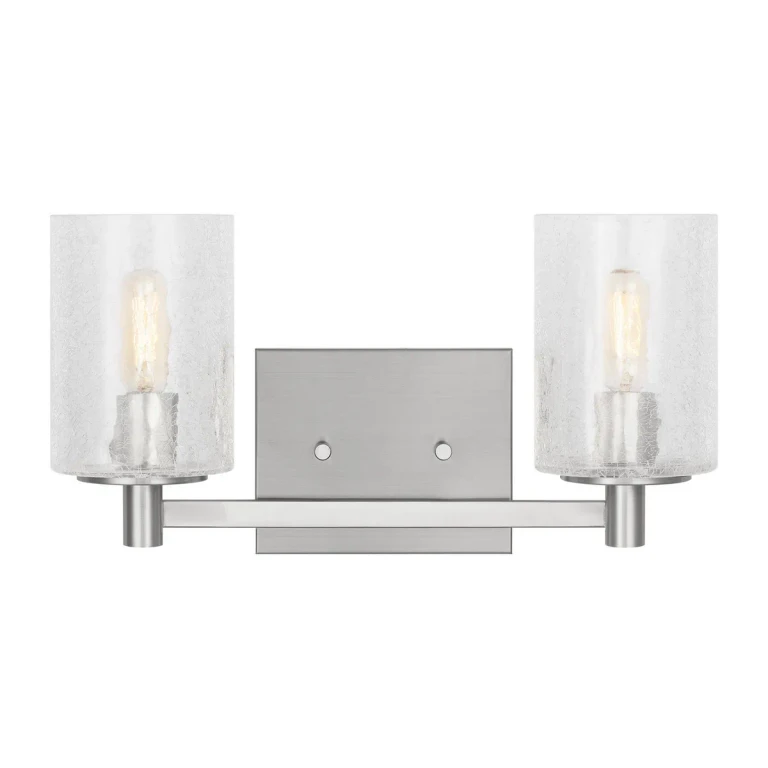Brushed Steel Wall Bathroom Vanity Light from the Parker Collection