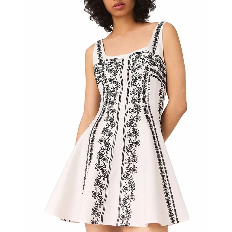 Maje Short Embroidered Dress