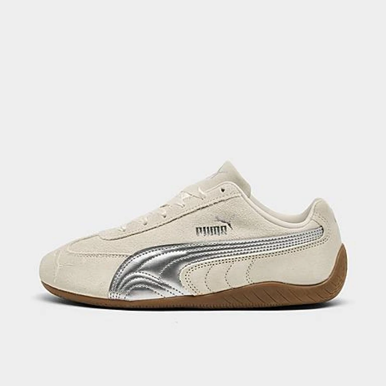 Big Kids Puma Speedcat OG Casual Shoes in White/Metallic Size: 4.0