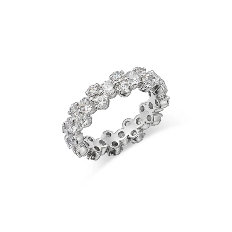 Diamond Cluster Eternity Band, 4.0 tcw, in 14K White Gold, 4.0 tcw