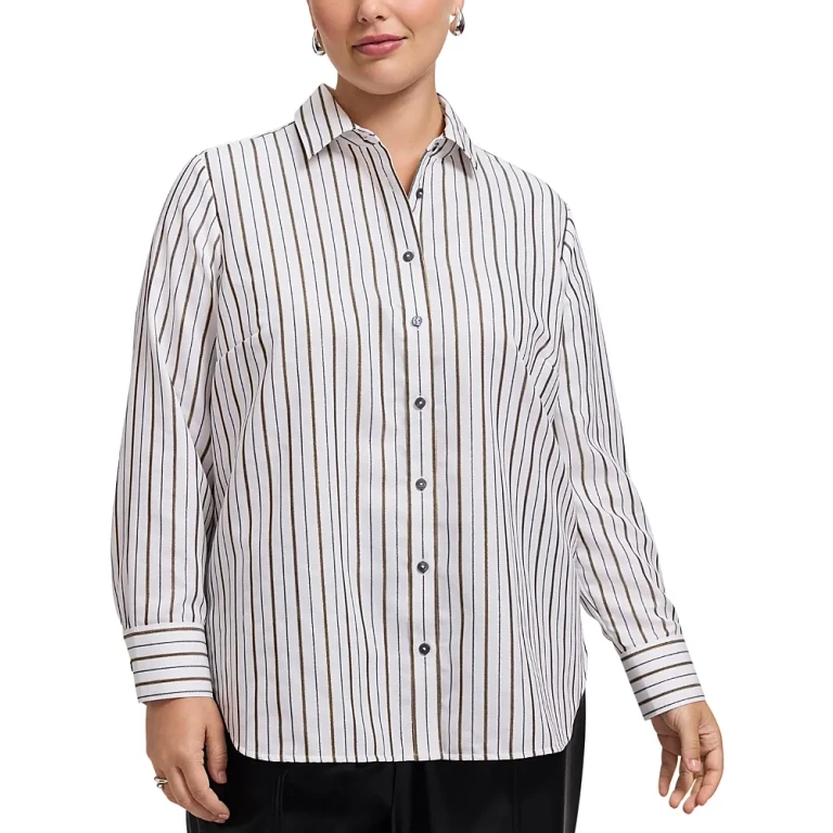 Foxcroft Plus Meghan Metallic Shirt